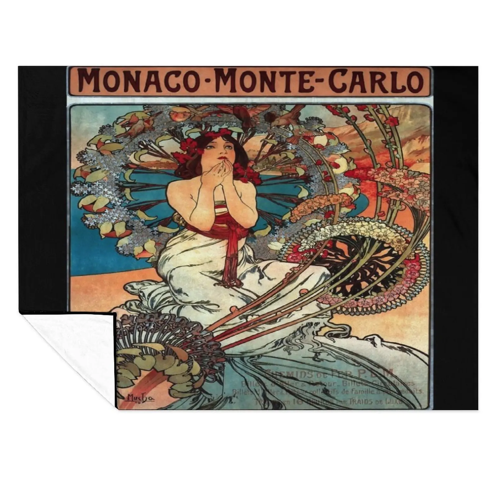 

Monaco Monte Carlo 1897 - Mucha Art Nouveau Enhanced Throw Blanket Blankets For Sofas Hairy Cute Flannels Blankets