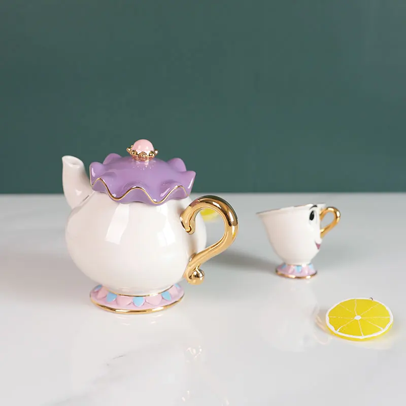 Cute Cartoon Ceramic Teapot Set, Household Coffee Pot With Lovely Water Cups, Creative Home Decor Pottery Tea Set, Practical view 4
