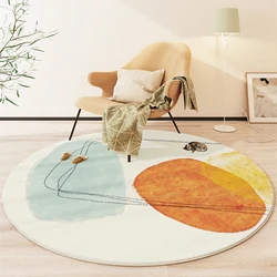 Modern Abstract Carpets for Living Room Minimalist Bedroom Decor Round Plush Rugs Chair Floor Mat Anti-slip Large Area Carpet