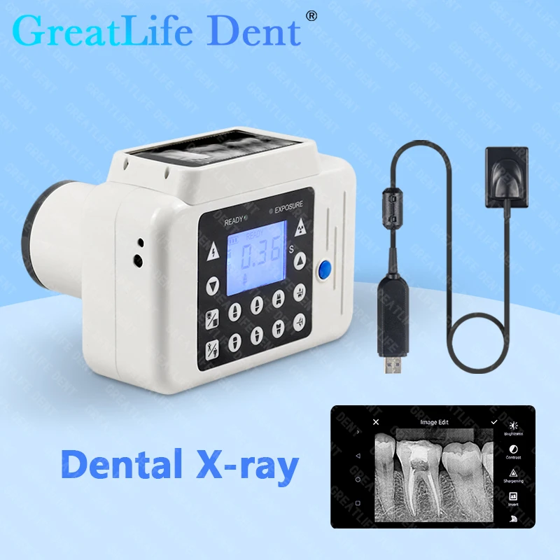 GreatLfie Dent Dental Sensor Kit Original Portable Dental X-ray Machine High Frequency X Ray Film Lab Equipment Dentistry