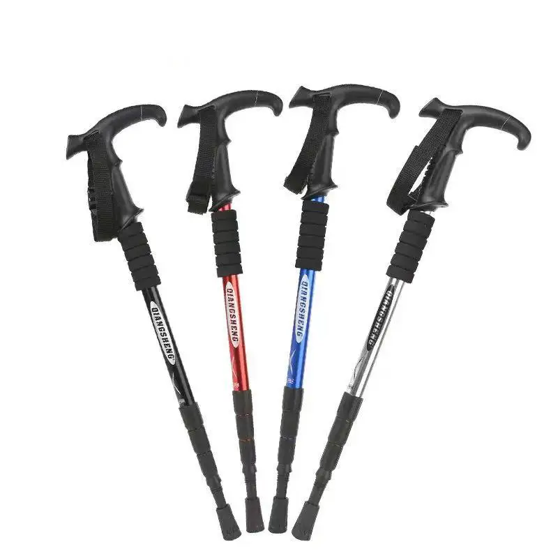 

Outdoor Folding Trekkings Pole 4-Section Portable Walking Hiking Telescopic Stick Lightweight Camping Climbing Trekking Stick