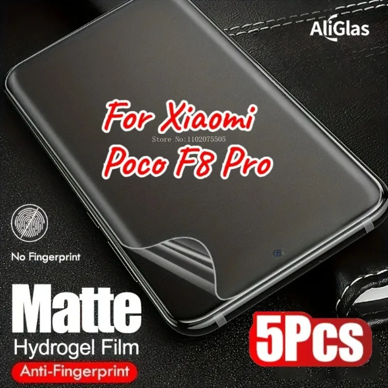 5er-Pack matte Hydrogel-Folien, Schutzfolie für Xiaomi Poco F8 Pro, kein Glas-Displayschutz, für Poco F8 Pro, weiche TPU-Folie