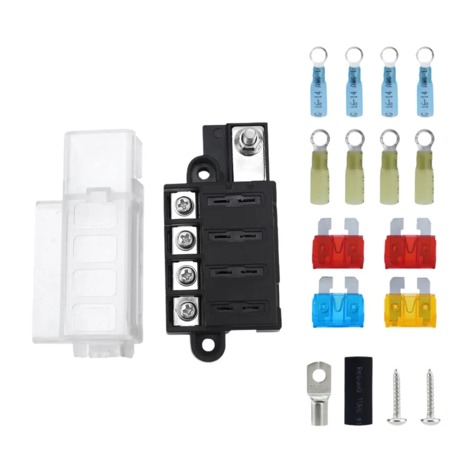 Blade Fuse Block Terminal Mount Kit 100A 32V Replace Parts Lightweight Easily