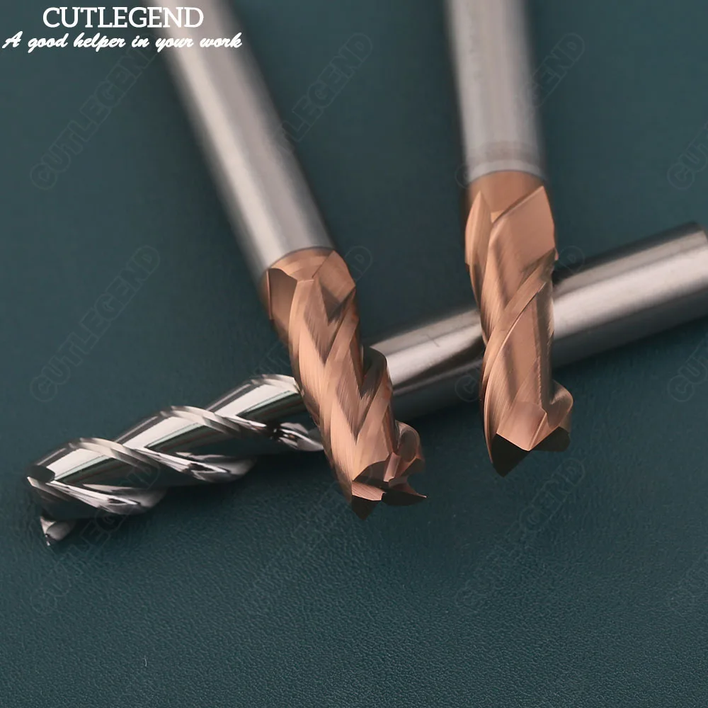 Tungstênio Aço Fresa, CNC End Mill, Aço, 1/8, 3/16, 1/4, 5/16, 3/8, 1/2, 5/8 \