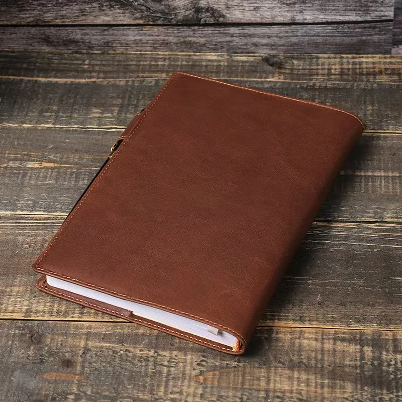 Handmade Retro Vintage A5 B5 Leather Book Cover With Pen Holder Notebook Sleeve Notepad Office School Stationery Supplies