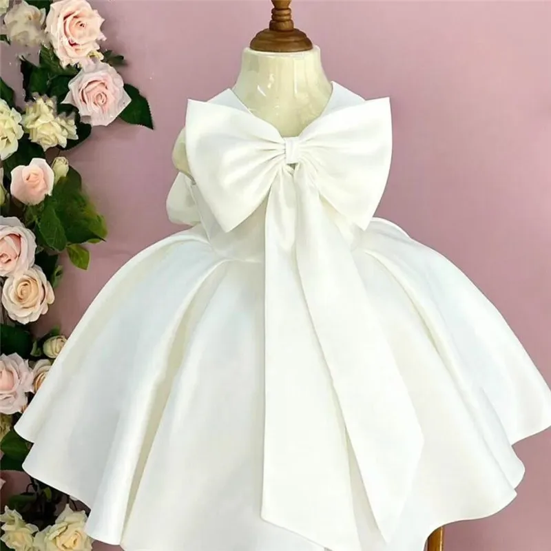 

Handmade Flower Girl Dresses Satin Baby Girl Dress Puffy Dresses For Girls Kids Birthday Party Gown