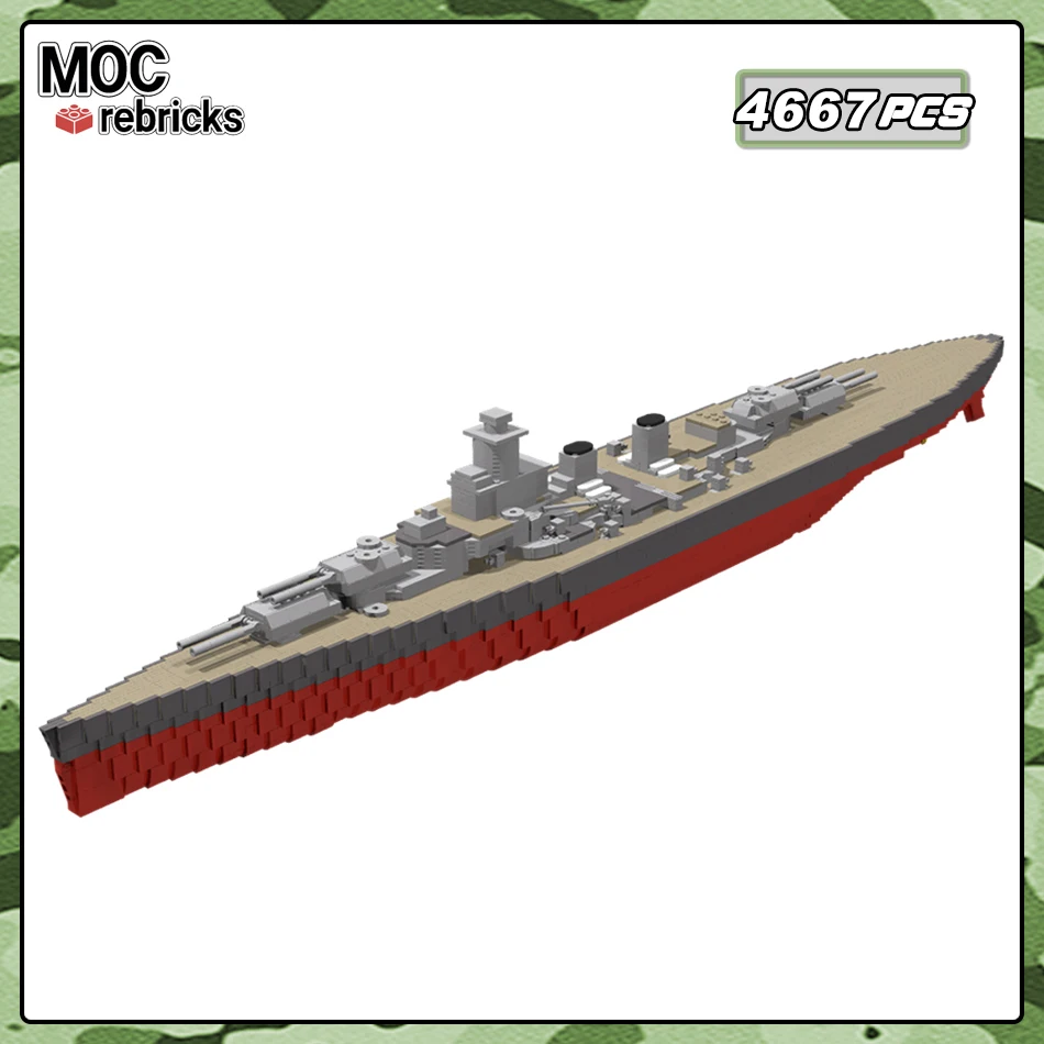 Germany Military Weapon Series 1:350 scale KMS Hannover ﻿Battlecruiser MOC Building Block Model Brick Toy Children's Puzzle Gift