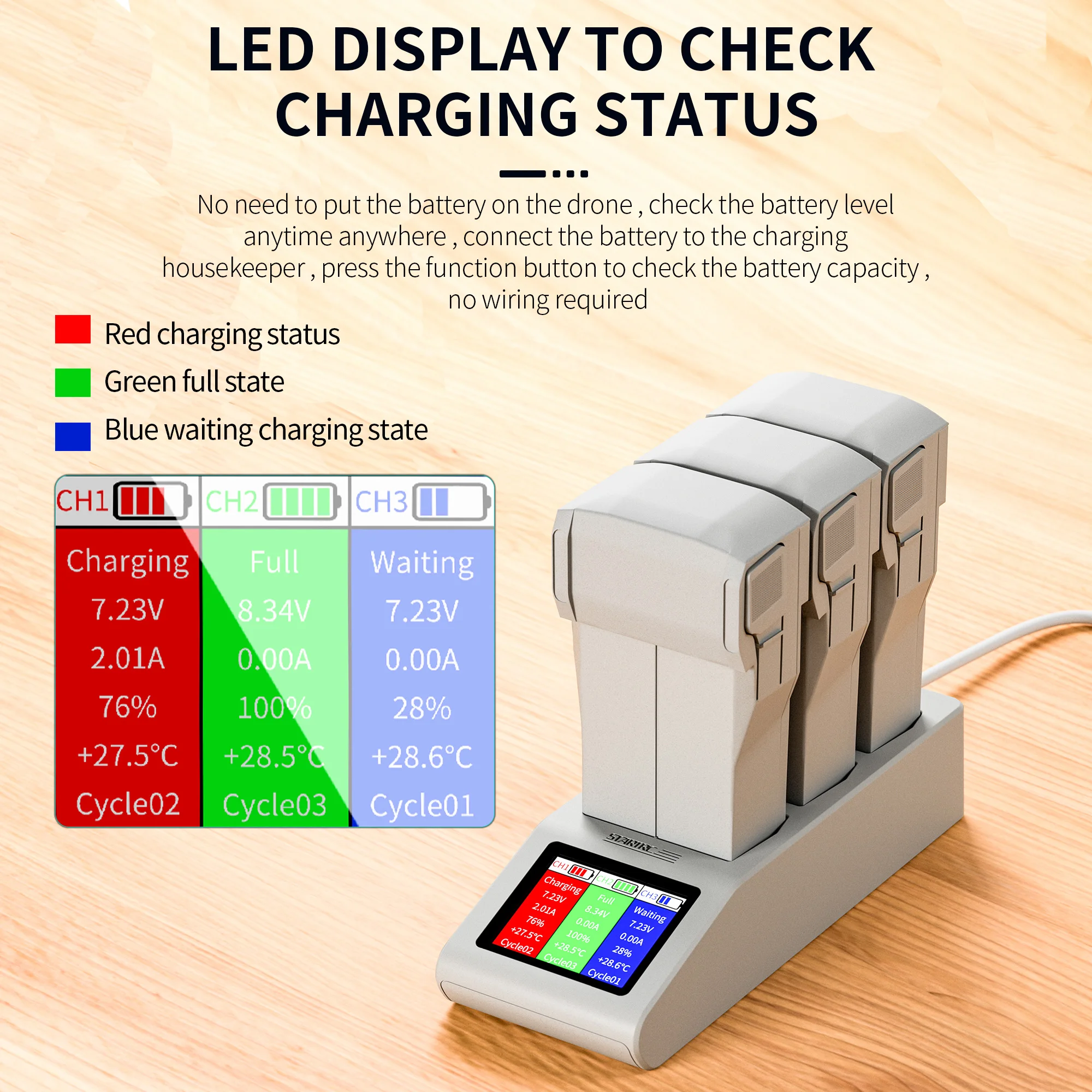 Mini 4 Pro Quick Charger 3pcs Battery Faster Charging Hub Housekeeper for DJI Mini 3 Pro Drone Accessories Charger LCD Screen