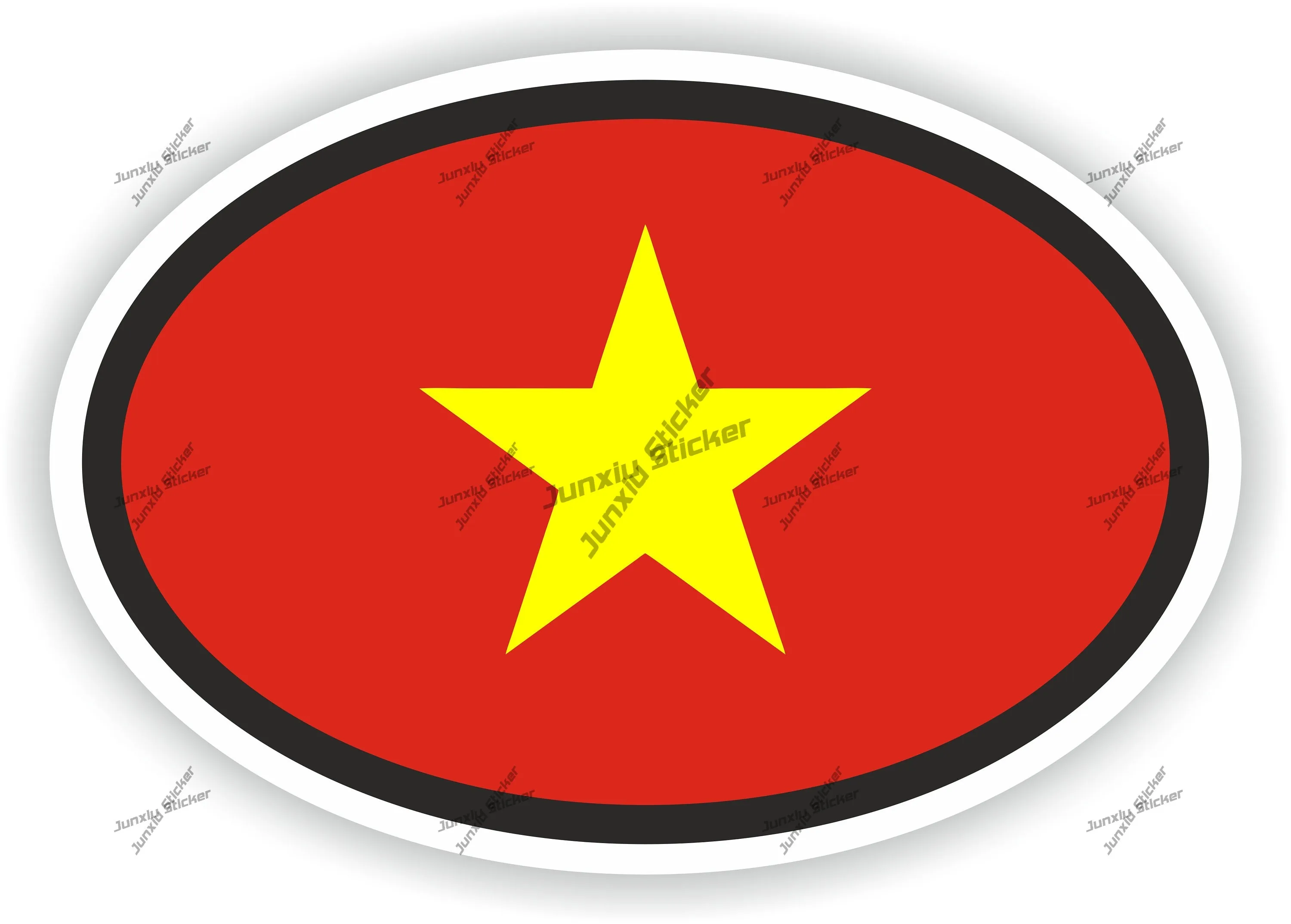 

Vietnam Flag Oval Sticker Trolley Case Motorcycle Helmet Sticker Accessories For The Car Anti Scratch Exterior Decor Graphic Pvc