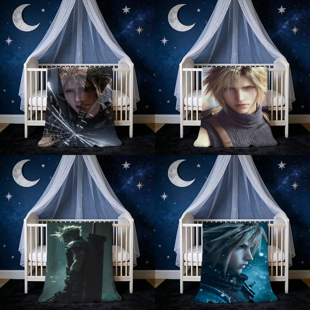 F-Final Fantasy C-Cloud Strife Game Blanket Blanket for Home Bedroom Bed Sofa Picnic Travel Office Cover Blanket Kids