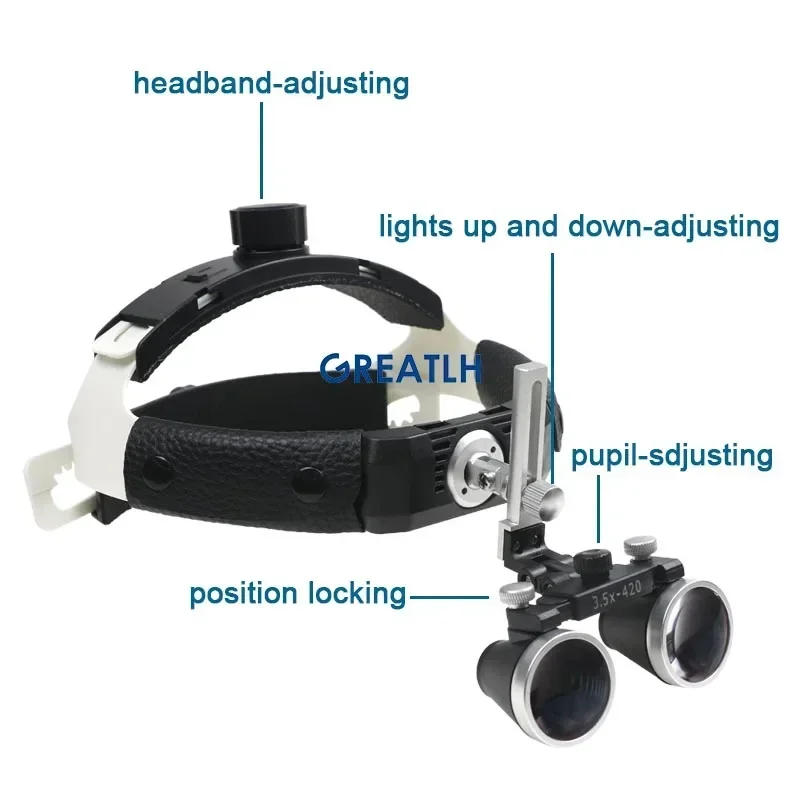 2.5X/3.5X عقال الجراحة الطبية Loupes الأسنان رئيس ضوء أداة طب الأسنان