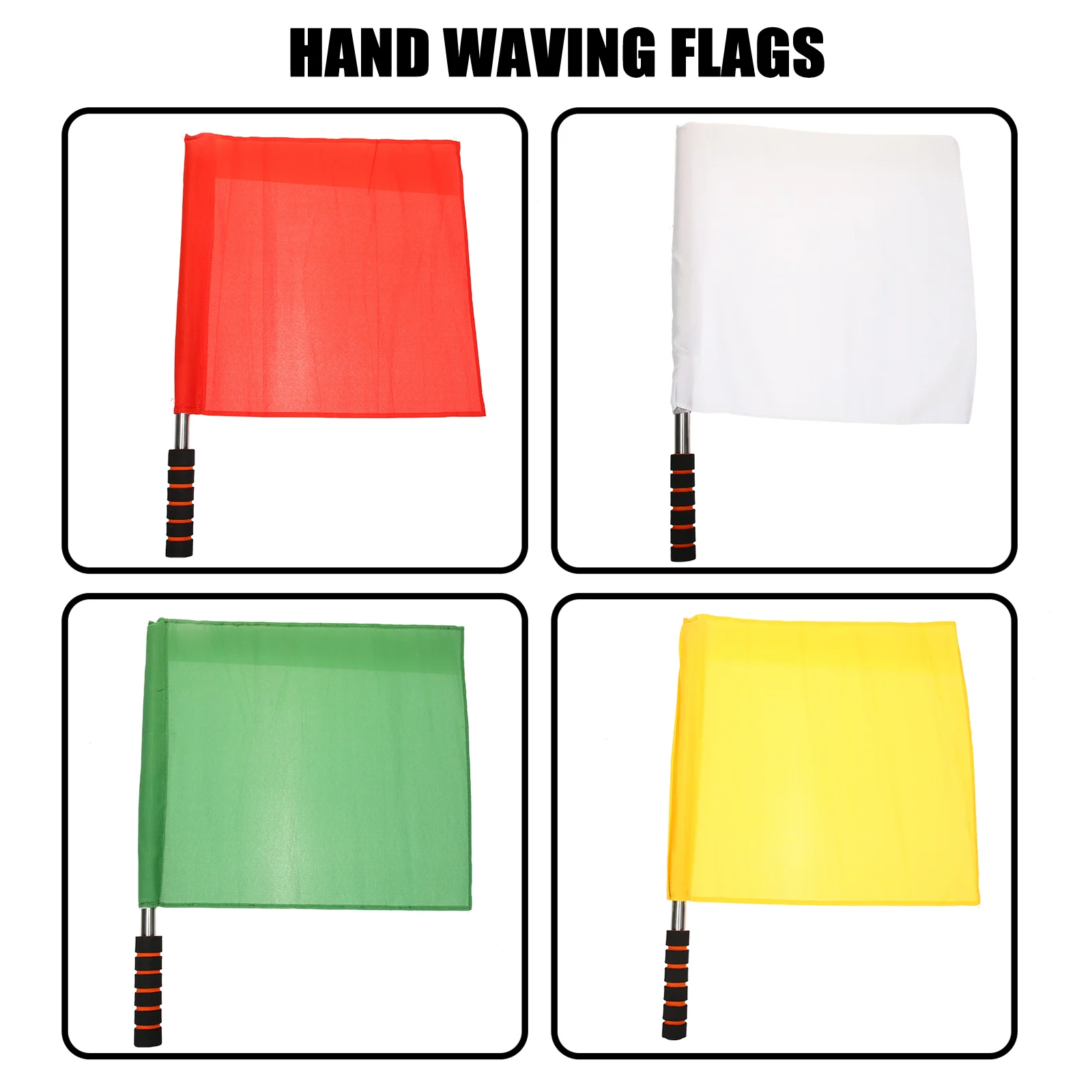 4 Pcs Referee Flag Signal Flags Checkered Hand Polyester Racing Conducting Small