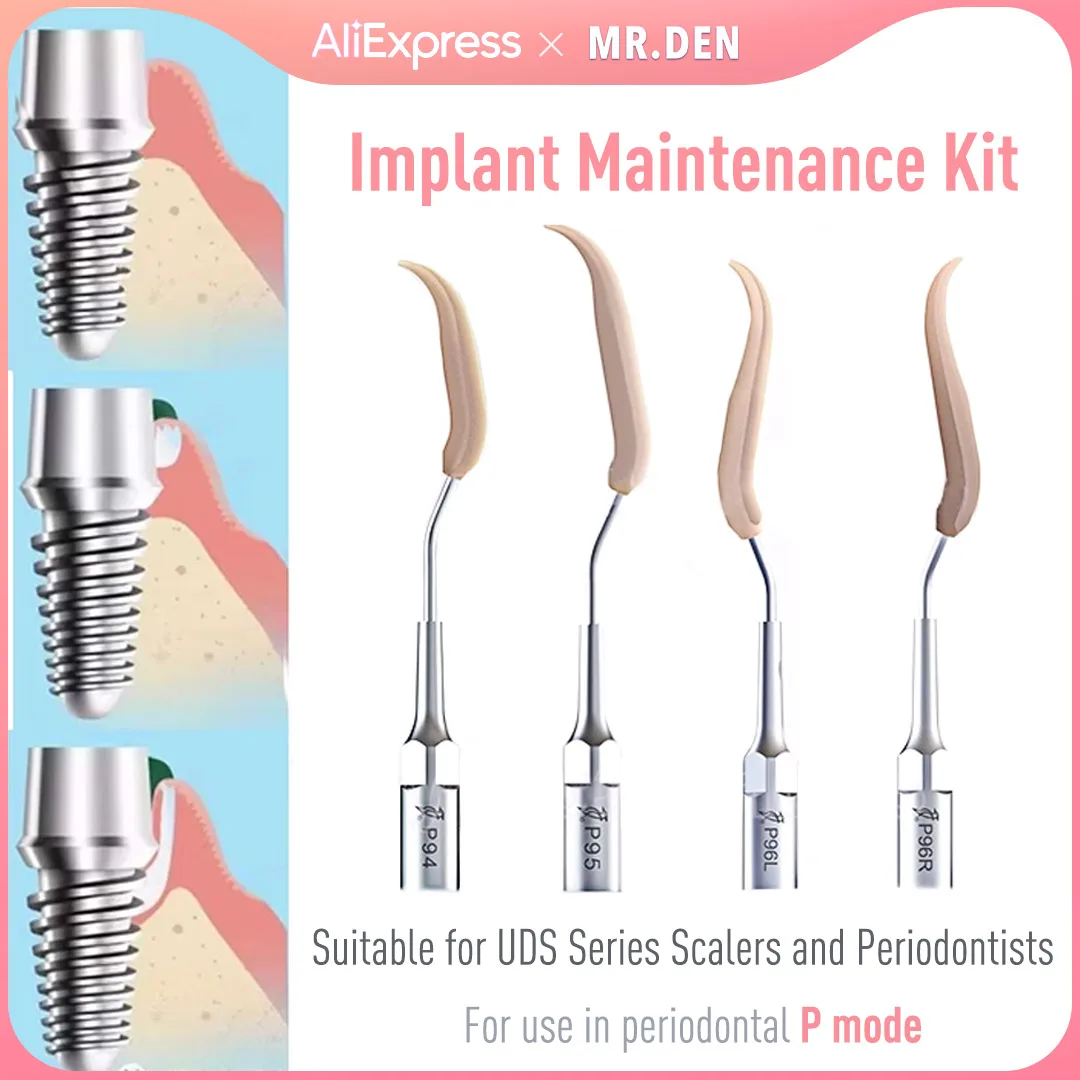 Dental Implant Maintenance Tps Porcelain Dental Ultrasonic Cleaning Tips Abutmen Restoration Woodpecker EMS