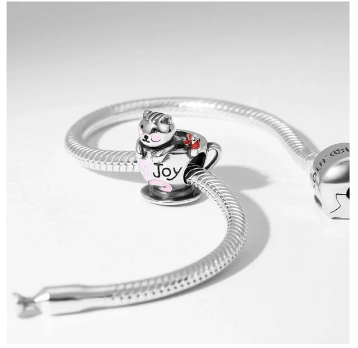 جديد 925 فضة سحر صالح الأصلي سوار إكسسوارات النساء مجوهرات التلفزيون ساعة الهاتف ماكينة القهوة حلية #5