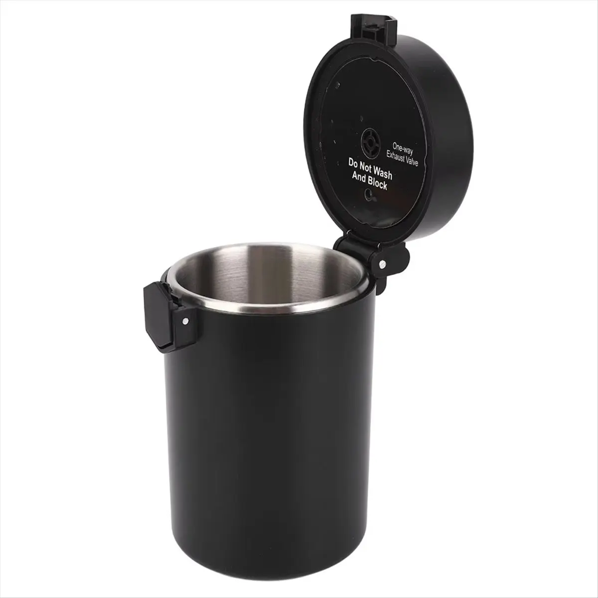 TOP RATED~600ML Stainless Steel Coffee Canister - Double Layer Airtight Storage for Coffee Beans, Grounds, Tea Leaves with Scoop