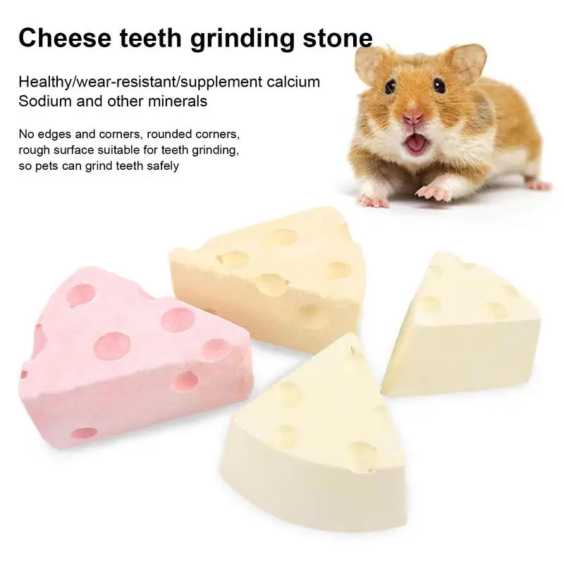 Calcium Grinding Stones For Hamsters Cheese Shape Calcium Stone Chew Toys Mineral Chew Toy Small Chewing Toys For Gerbil Small