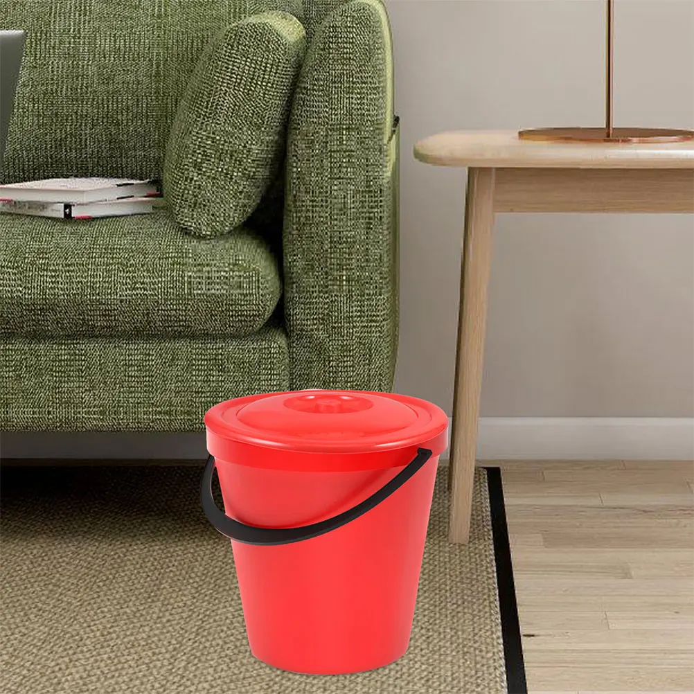 

2PCS Bucket Lid Small Trash Can Covers Lightweight Plastic Jelly Jar Lids Garbage Bin Cover Red Round Pucks