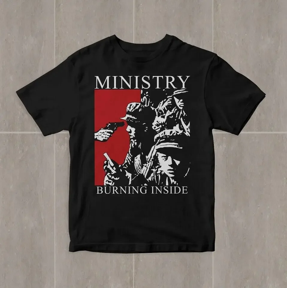Ministry Burning Inside Camiseta manga corta algodón negro unisex S-234Xl TT102