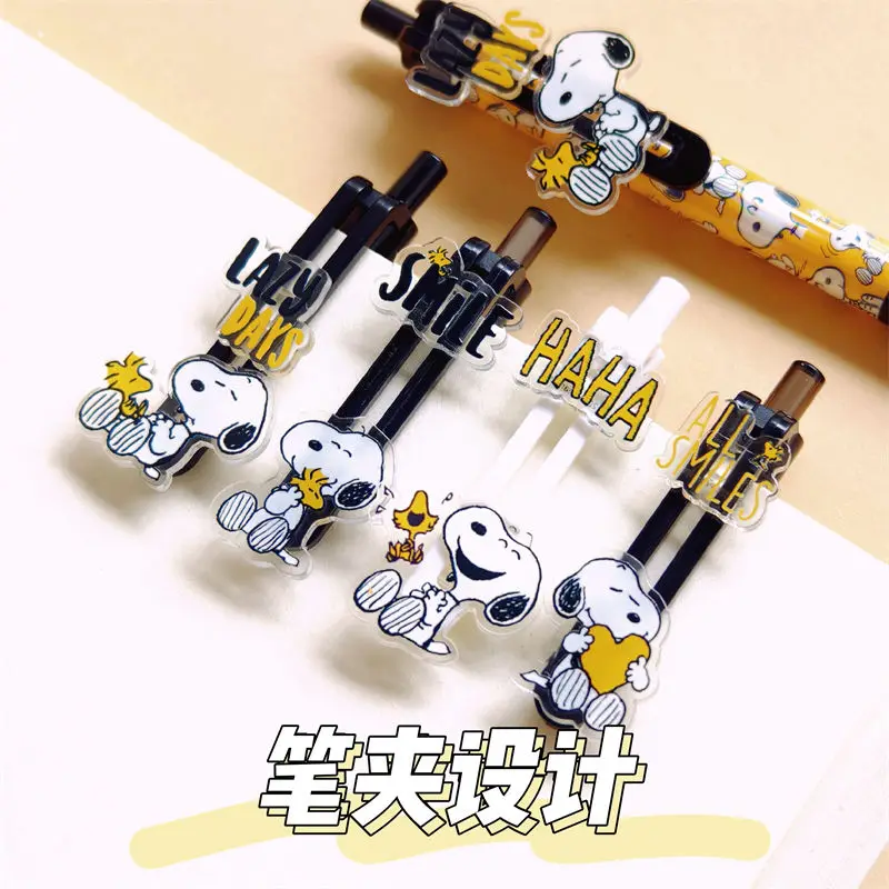Snoopy Kartun Lucu Siswa Pensil Otomatis Kreatif Alat Tulis Kawaii 0.5Mm Pensil Tekan Hadiah Barang Dagangan Anime Grosir