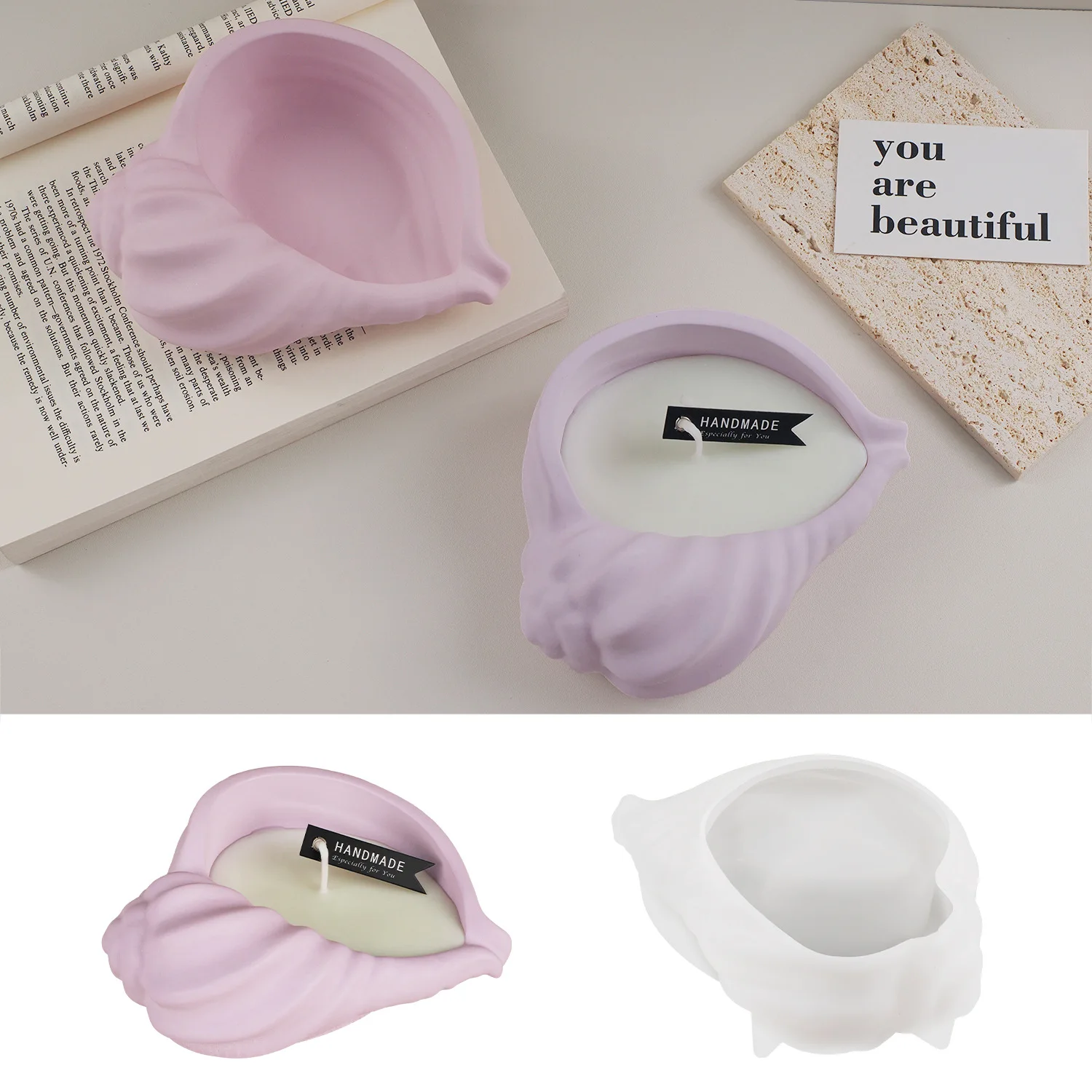 Plaster Cup Scented Candle Silicone Mold DIY Round Vase Storage Jar Cement Plaster Pottery Mould Concrete Making Crafts Supplies