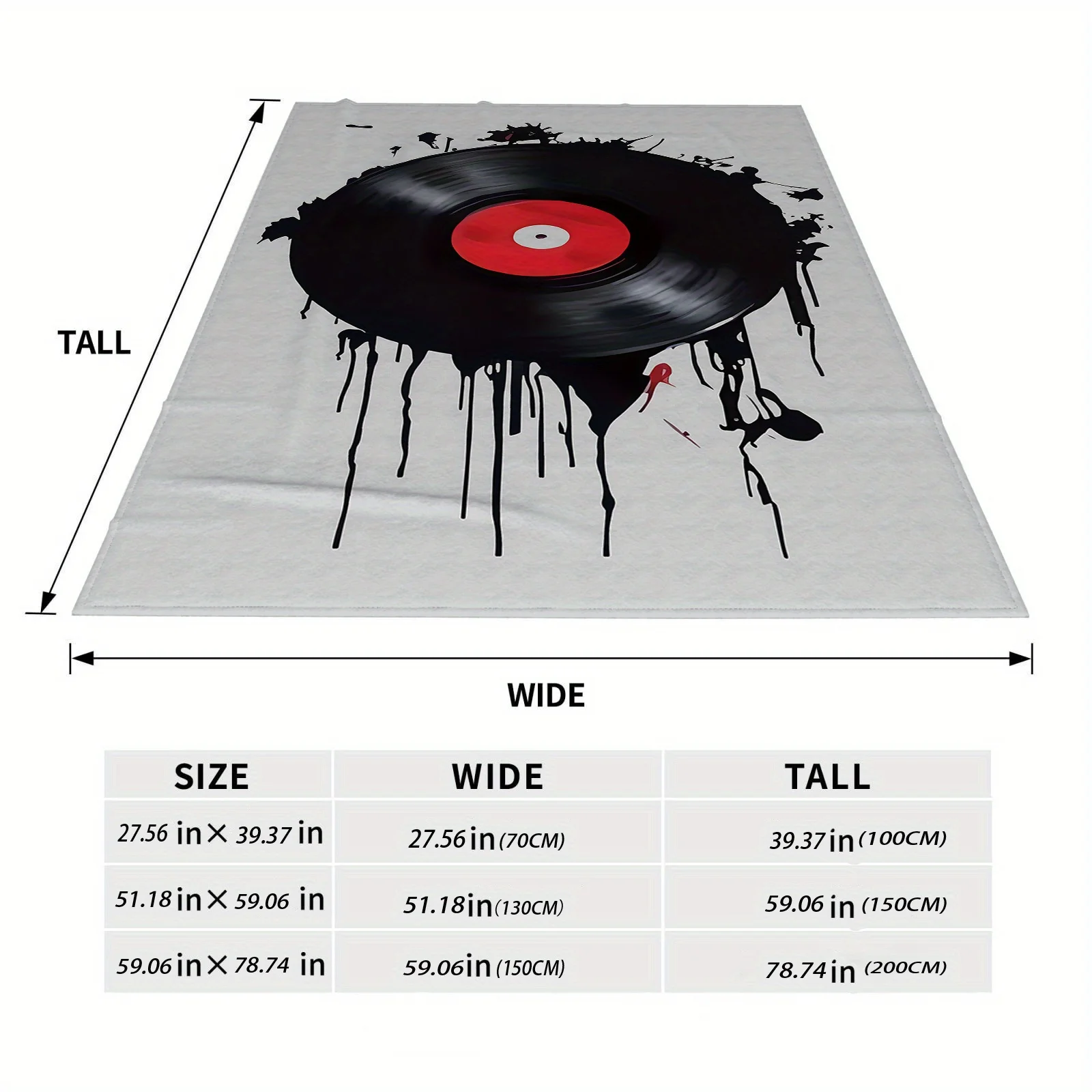 Cozy Vinyl Record Player Plush Blanket - Soft & Warm for Couch,, Office | Versatile Home Decor & Travel Companion | Ideal Birthd