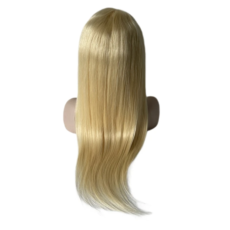 Perruque Full Lace Wig Brésilienne Naturelle Cheveux Vierges, Lisses et Soyeux, 24 Pouces, Blond, Densité #613 180%, pour Femme Blanche