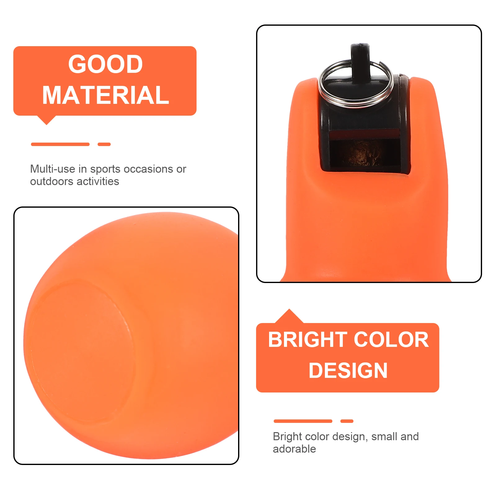 2 قطعة صافرة ضغط يدوية في الهواء الطلق بصوت عال واضح حجم صغير سلسلة المفاتيح الدائري للمشي لمسافات طويلة التخييم تدريب كرة القدم #2