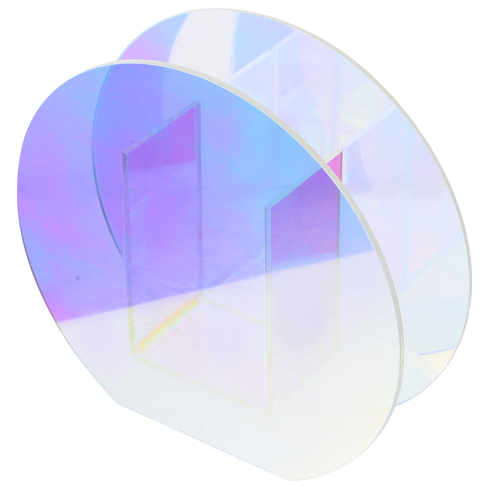 

Acrylic Iridescent Vase Round Colorful Transparent Flower Arrangement Dried Flowers Container Home Decor Vase Modern Style