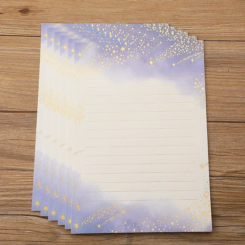 New 8pcs/pack A5 Vintage Letter Paper Writing Paper Cute Letter Pads for Envelope Stationary Paper Wedding Party Invitation