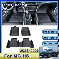 Car Floor Mat For MG HS MK2 2024 2025 2026 2027 Plug-in Waterproof Mud Carpet TPE Foot Pad Full Rug Tappeto Accessories