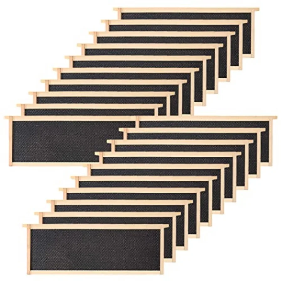 

BeeCastle 20-Pack Waxed Foundation with Complete Unassembled Commercial Frames, 6-1/4-Inch Black