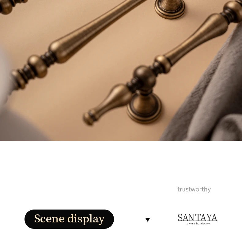 Antique brushed brass cupboard pull and furniture knob — supplier illustration 7