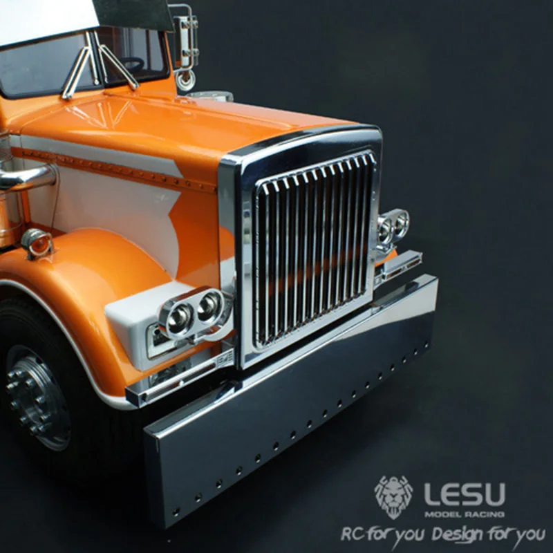 Metal LESU Front Bumper for 1/14 TAMIYA Globe Liner King Hauler RC Tractor Truck Model Car