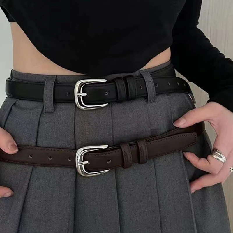 Versatile Belt For Women And Men Fashion Simple Alloy Needle Buckle Waistband Soft Leather Dress Jeans Decoration Ladies Belts