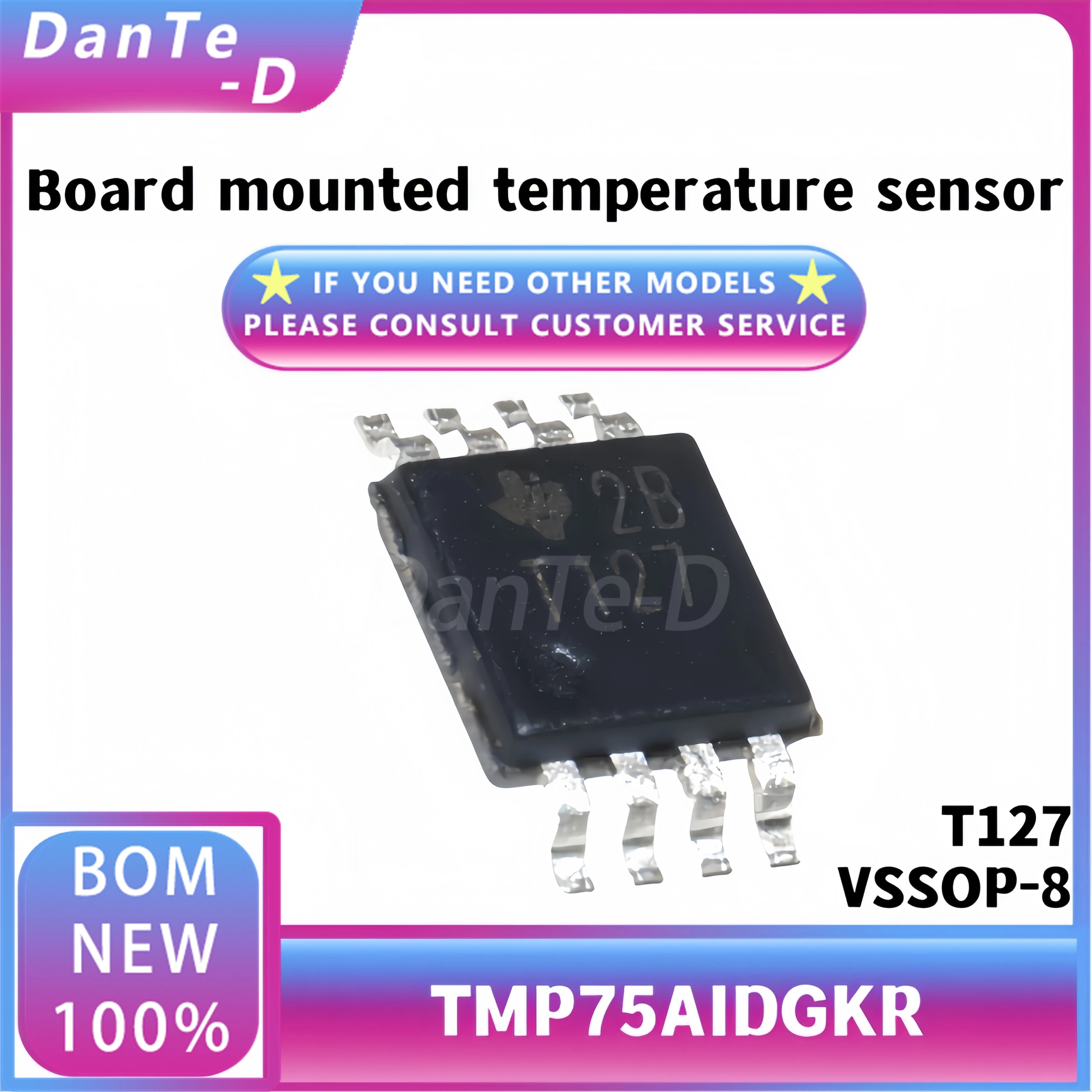 10PCS TMP75AIDGKR VSSOP-8 Silkscreen T127 Digital Temperature Sensor Chip Original Authentic