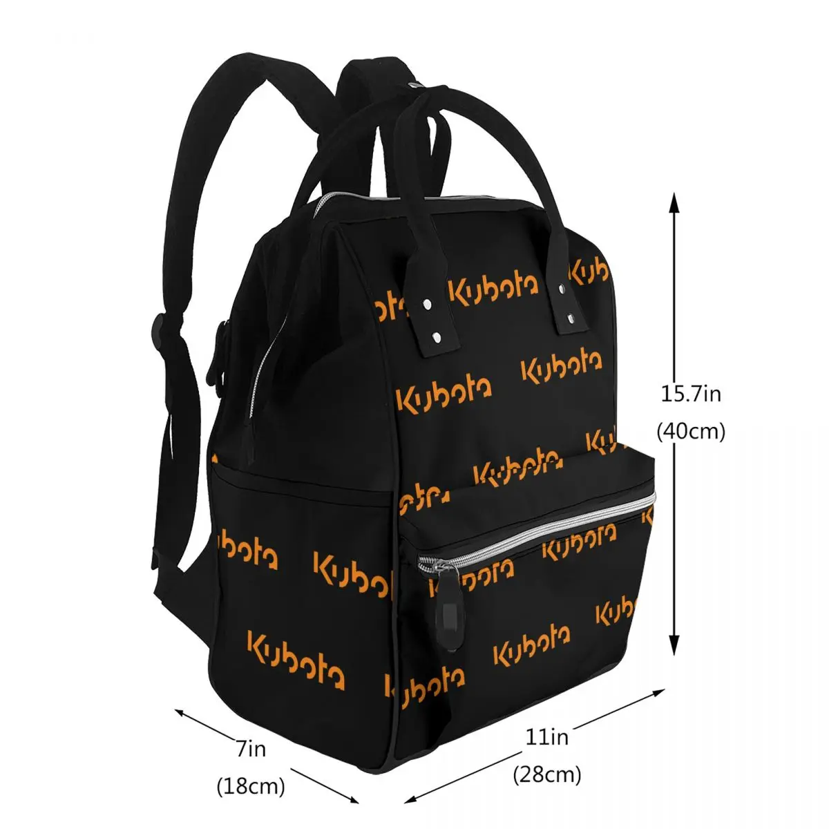 Orange Text Kubota Student Backpack School Bag Hiking Travel Daypack for Men Women Bookbag Shoulder Bags