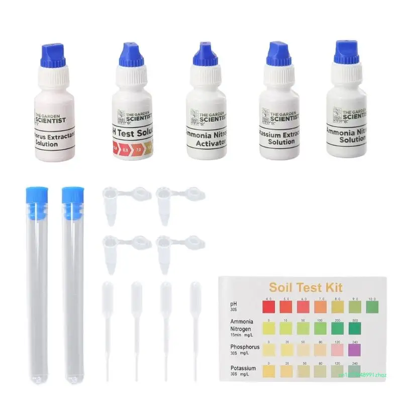 Soil Test Set, Nitrogen Phosphor Potassium Soil Test Liquid Solution Soil Test Tool for Gardening