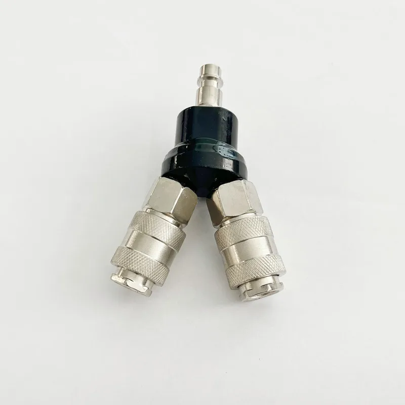 2 Outlet Quick Connector 1/4\'\' EU Type Air Distributor Air Compressor Accessories Quick Coupler Air Fitting Iron Material