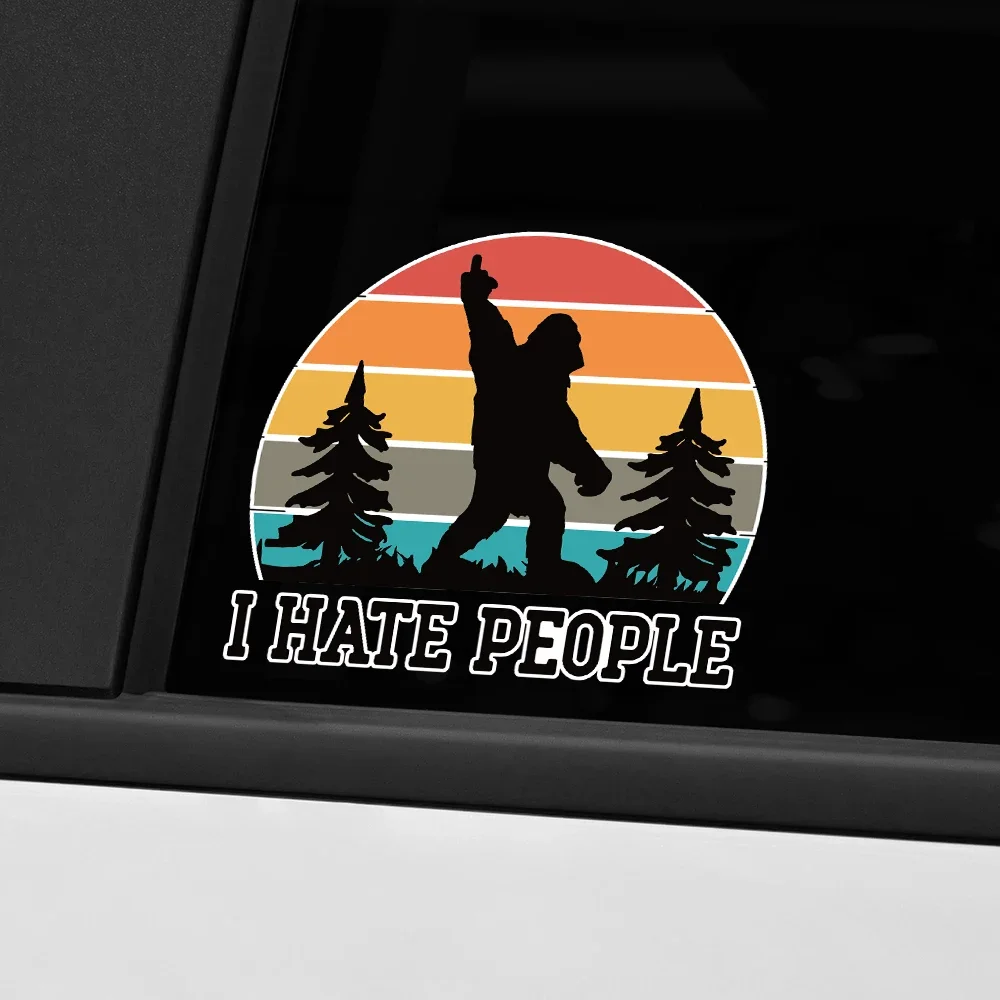 

Funny Car Stickers Sasquatch Bigfoot I Hate People Decals Decor Auto Styling For Car Window Truck Campervan RV Caravan Universal