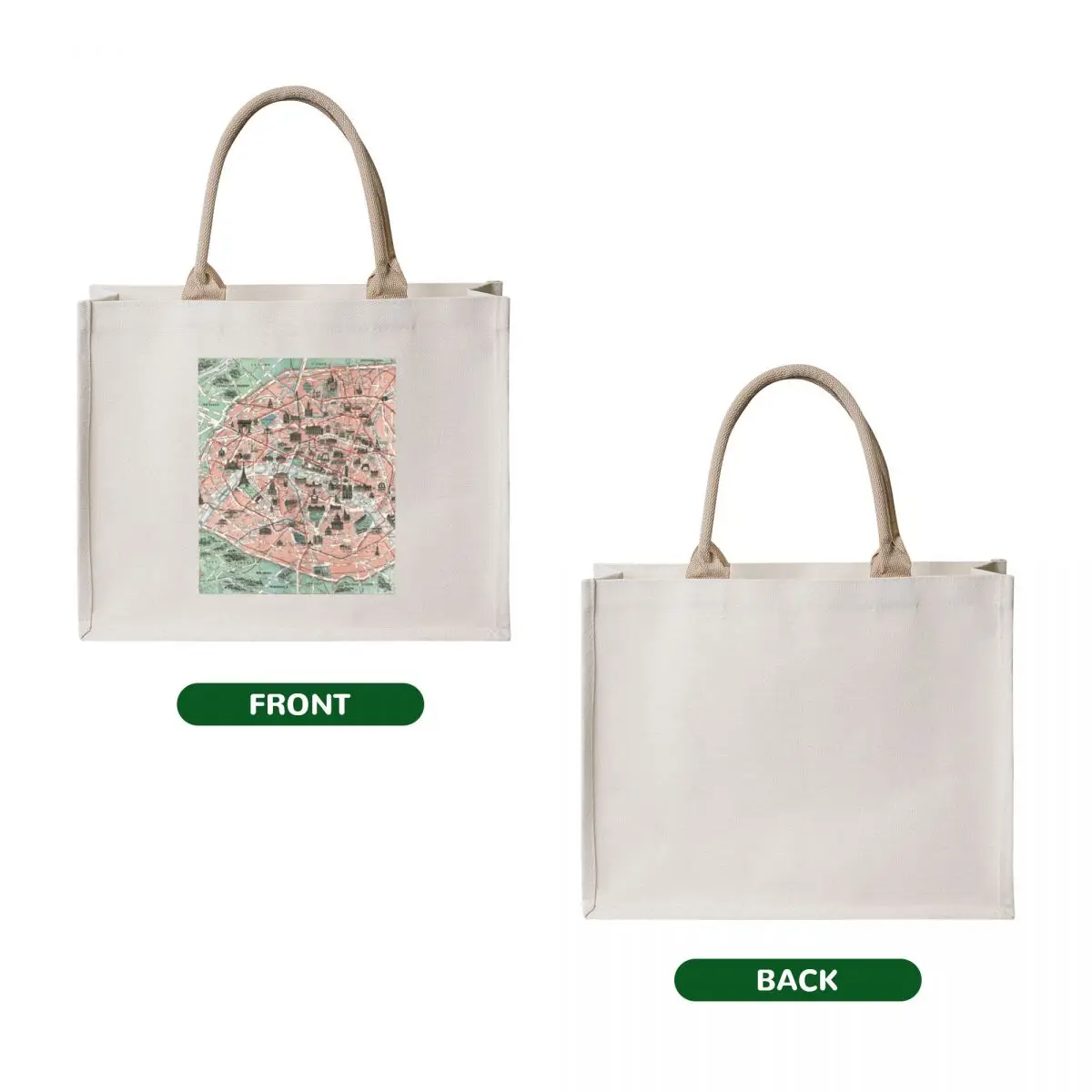 Vintage pocket map of Paris France Tote Bag shoping bag tote bag men shopping Women's shopping