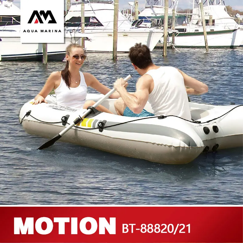 AQUA MARINA MOTION Inflatable Kayak Air Boat with Inflator Pump Paddle Oar Water Sport Set for 2 People Fishing Rafting Rowing