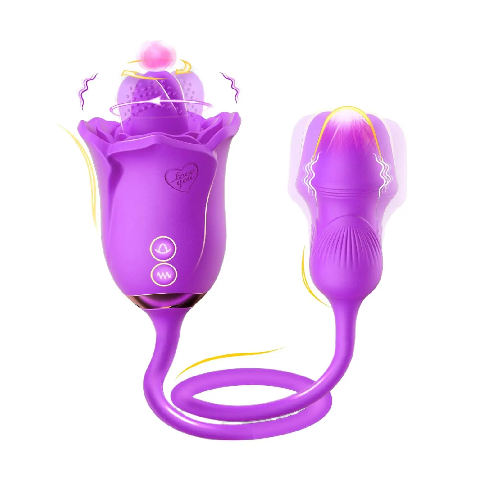 

Rose Sex Toy for Women - Swingable Rotatable Expandable Dildo Vibrator 7 Licking & 10 Vibrating G-spot Stimulator for Clit