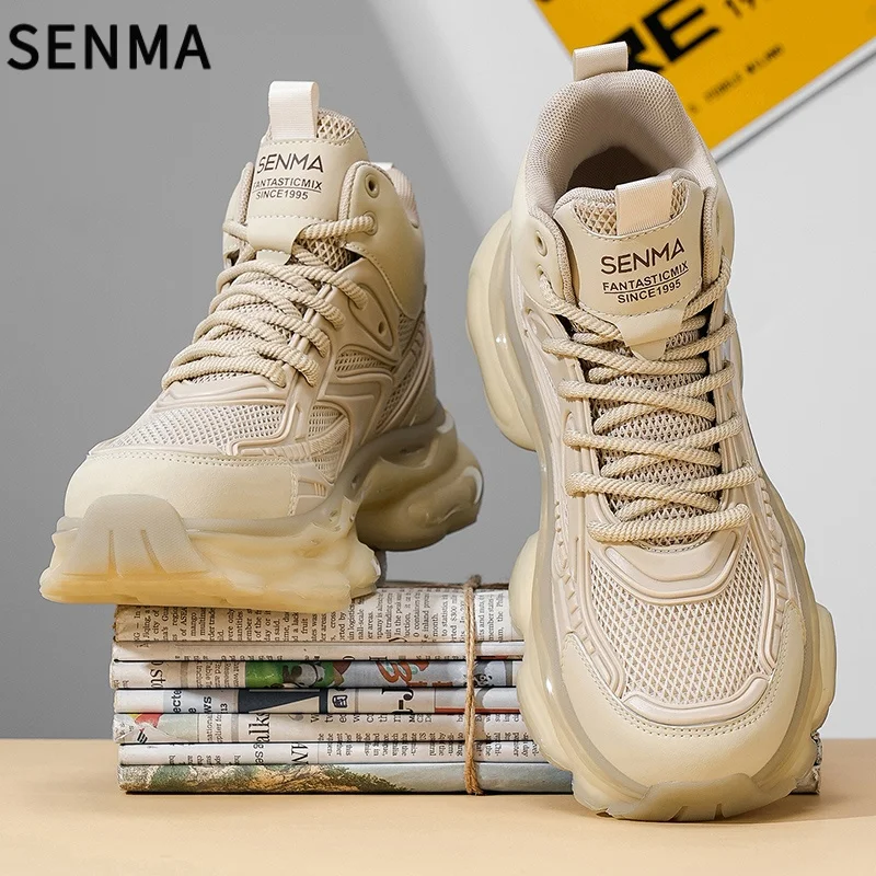 

SENMA Мужская повседневная спортивная обувь на толстой подошве в стиле папы, черные самурайские новые модели, уличная мода, удобные кроссовки на резиновой подошве