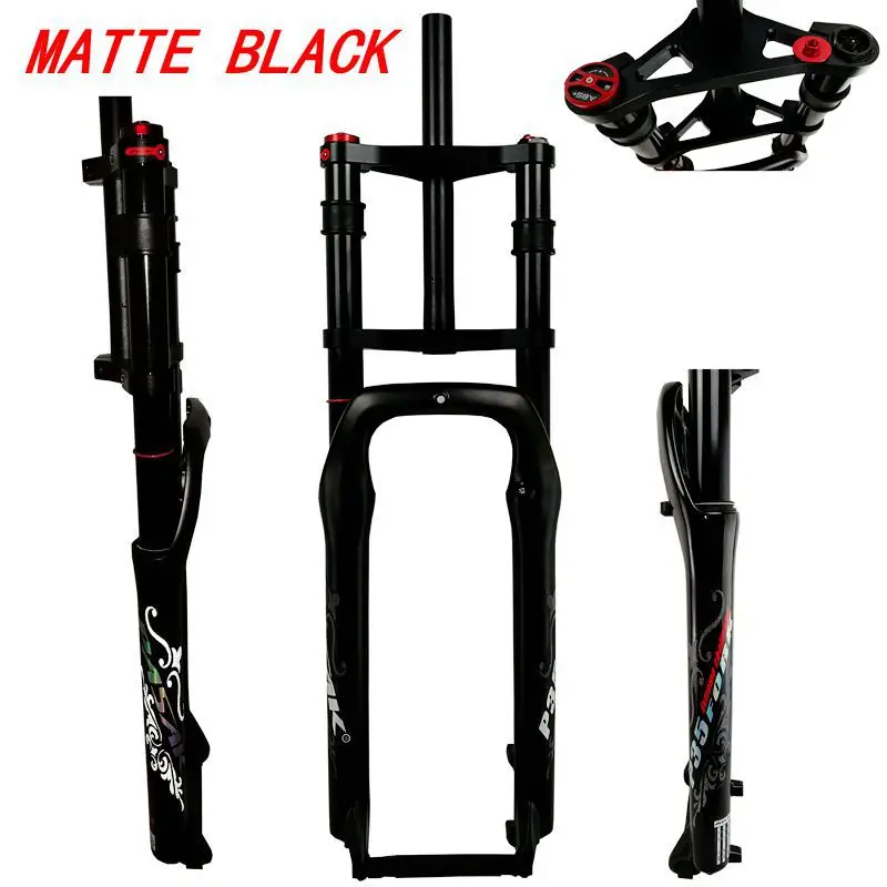 Mountain Bike Snow Bike Aluminum Alloy Shock Absorbing Front Fork 26 Inch Wide Tire 4.0 135MM Double Shoulder Air Fork