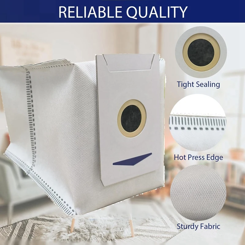 A23T 12 Pack Dust Bags for Ecovacs DEEBOT T30/T30 PRO/MAX/PLUS/YIKO, Vacuum Cleaner Replacement Parts, High Efficiency Filter