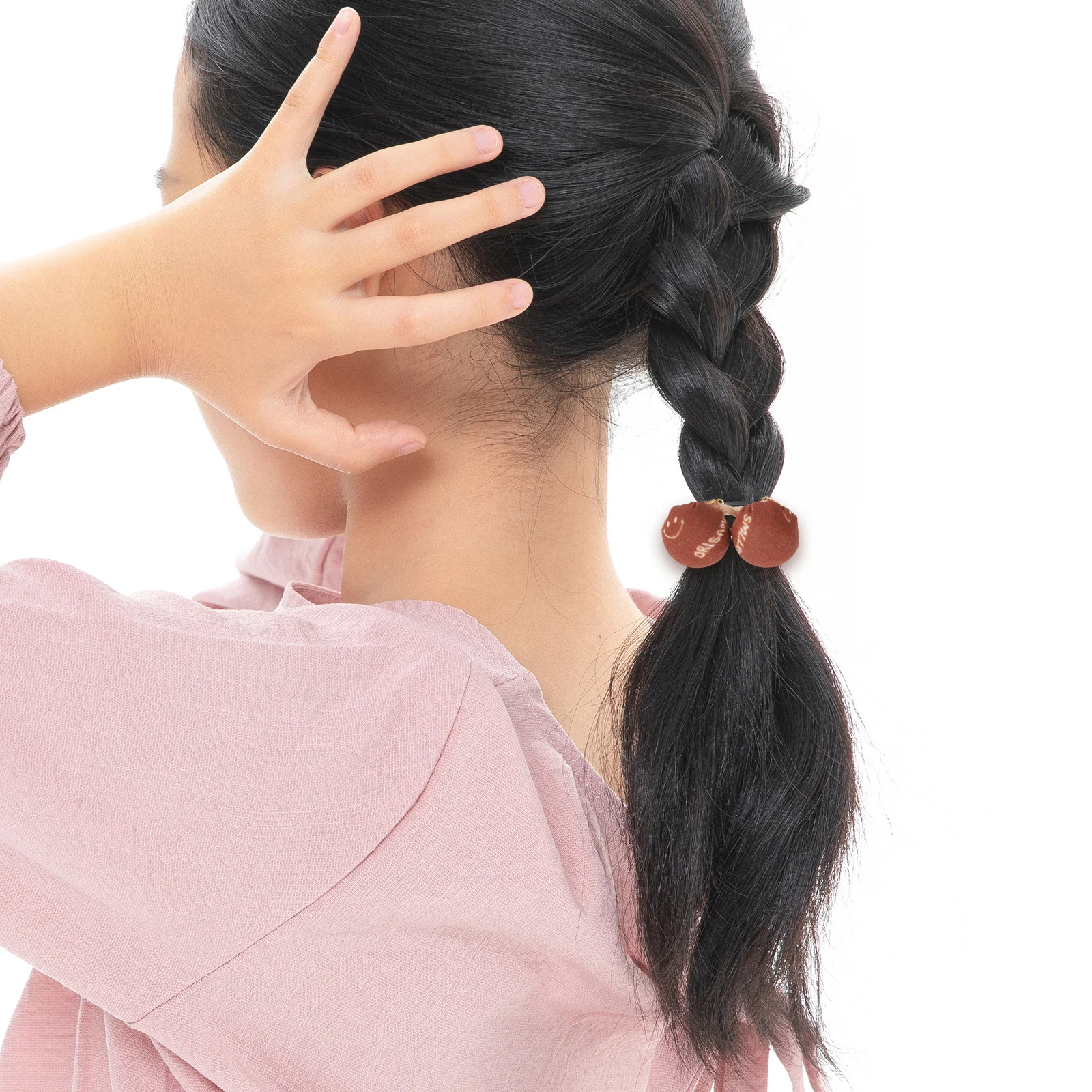 

5Pairs Flower Bowknot Hair Ties Soft Cloth Material No Damage Elastic Bands for Fine Hair Styling Accessories