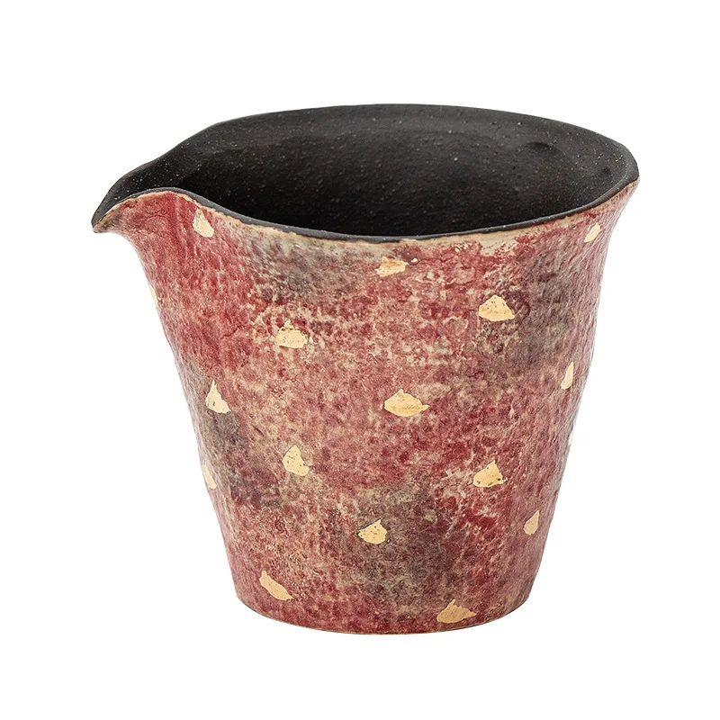 Vintage Gold Plated Rock Mineral Colorful Pottery Sea Sharing Ceramic Kung Fu Tea Set Accessories Gong Cup