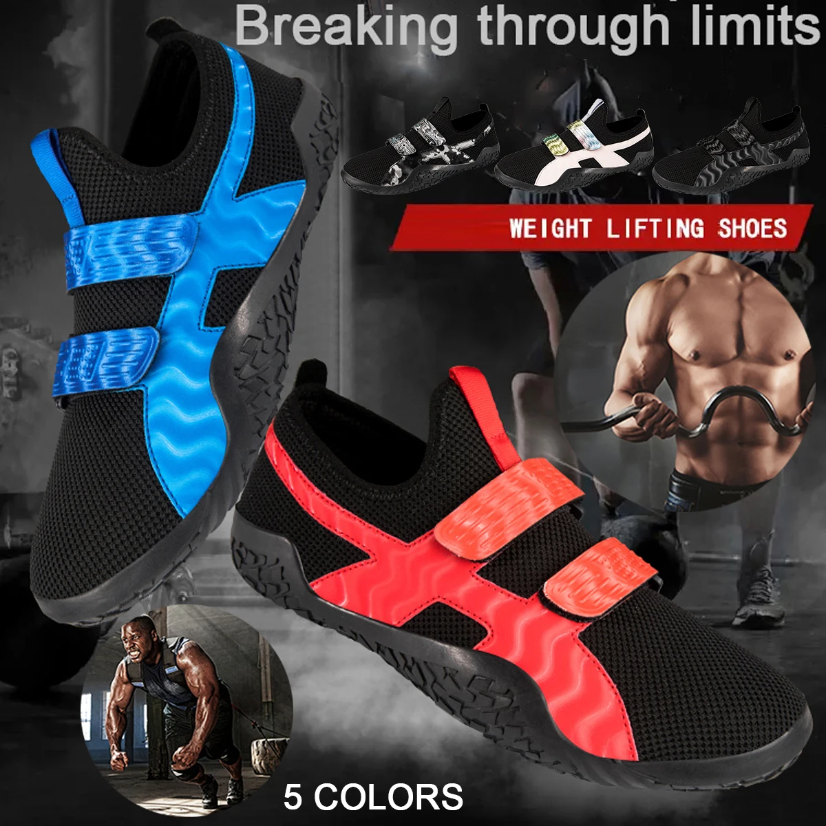 

New Men's and Women's Weightlifting Shoes Deep Squat Training Shoes Hard Pull Training Shoes Comprehensive Training Shoes