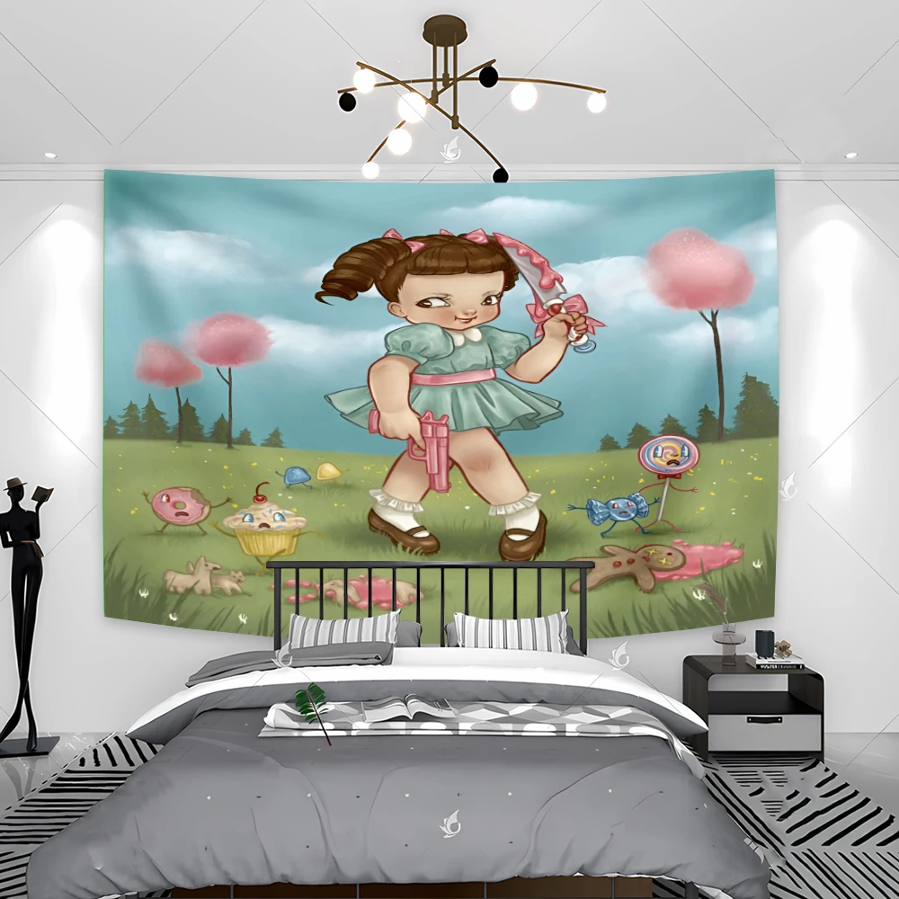 New Melanies Martinezs Crying Child Tapestry Home Decorating Room Cute Girl Bedroom Painting Background Cloth