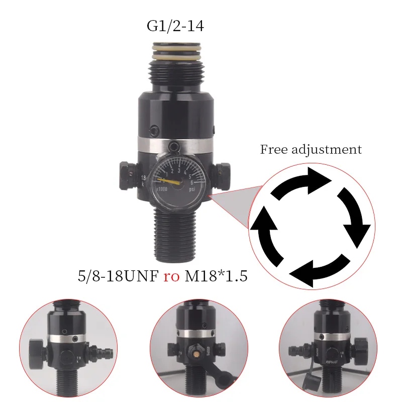 Imagem -02 - Válvula de Alívio de Pressão Hpa Cilindro de Gás Regulador de Recarga Tanque de ar Enchimento Adaptador Acessórios Ajuste para Mergulho Aquário M18 1.5 818unf